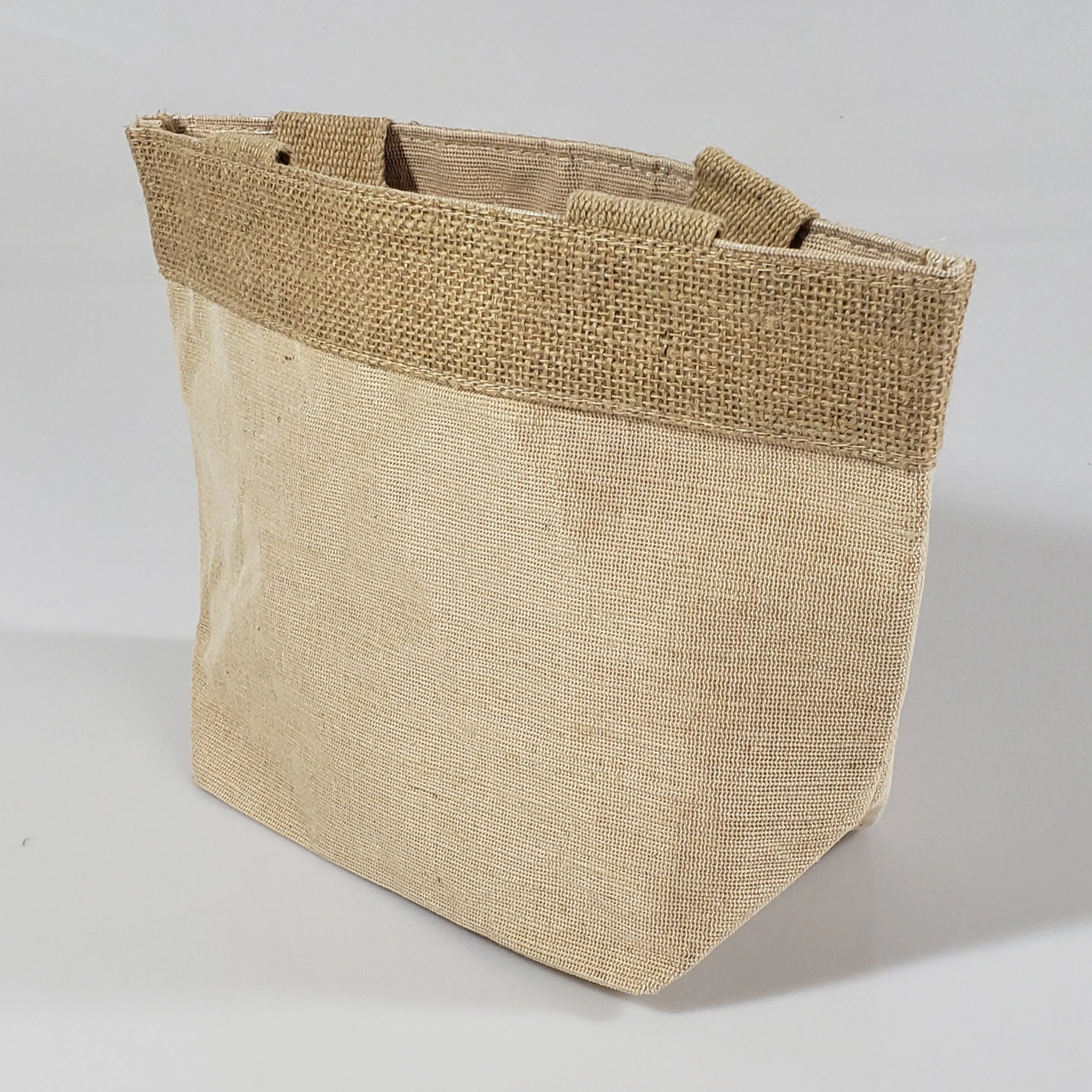 Small Fancy Burlap Bags - JuCo Tote Bags  (Jute & Cotton Blend) - TJ893