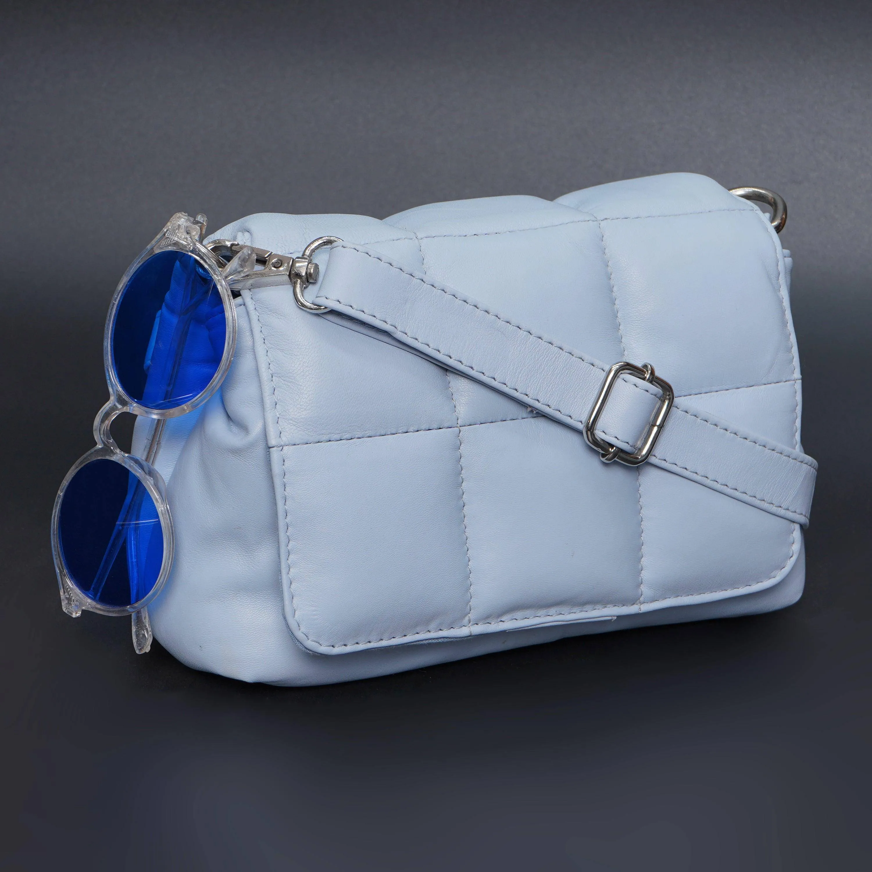 Soft Baby Blue Genuine Leather Cross-body: Everyday Luxury