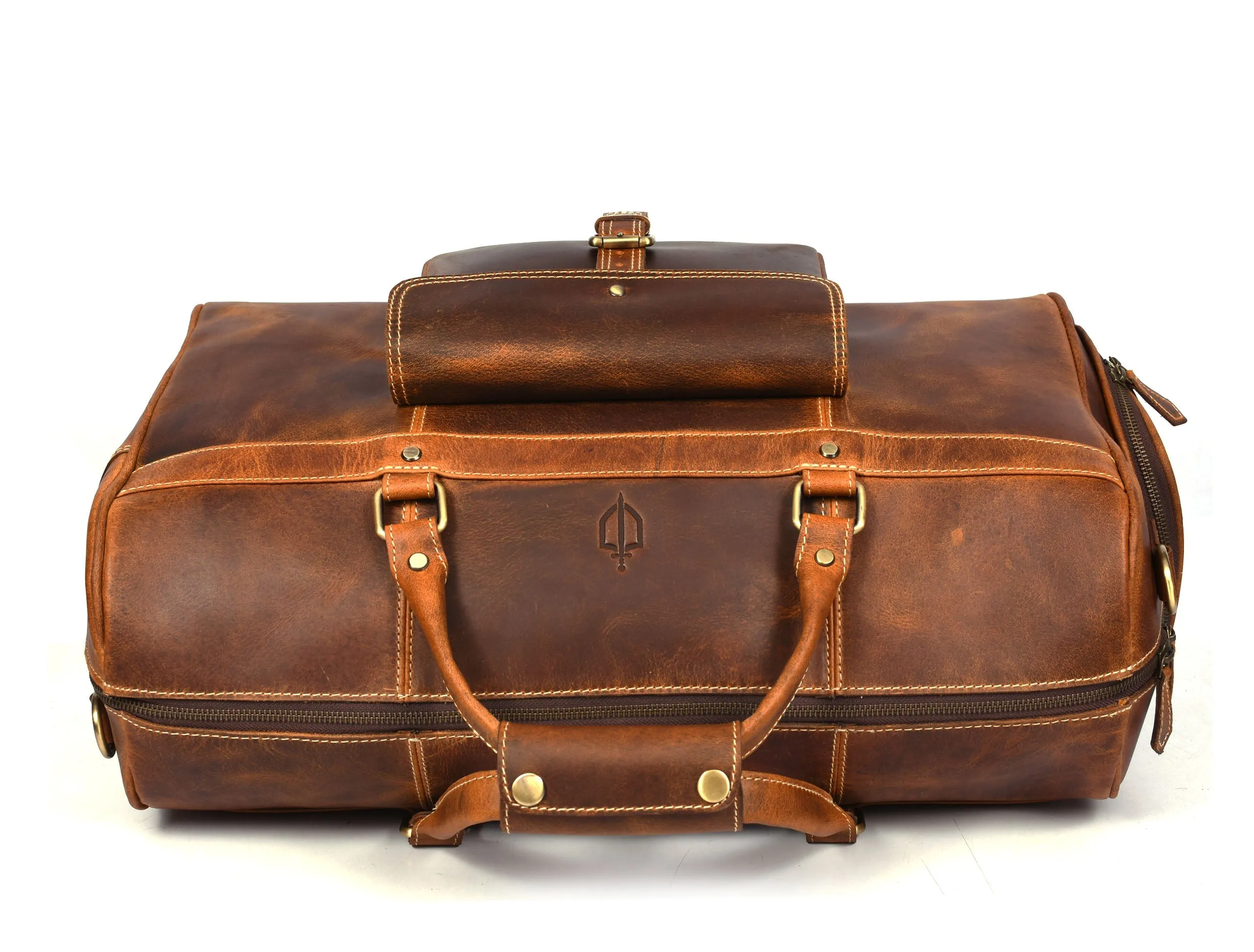 Souris Leather Travel Bag - Caramel Brown