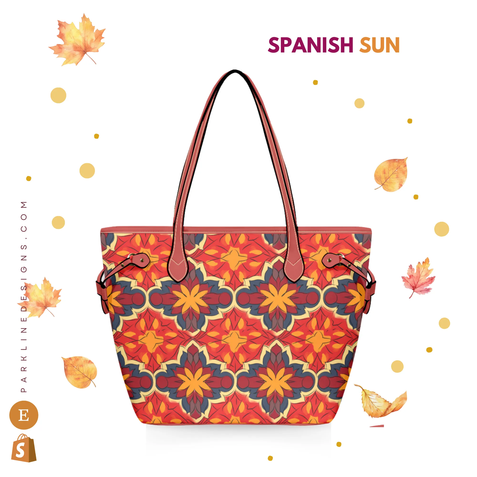 Spanish Sun Leather Bag| Perfect Autumn Gift for Her | Elegant & Durable Fashion Tote