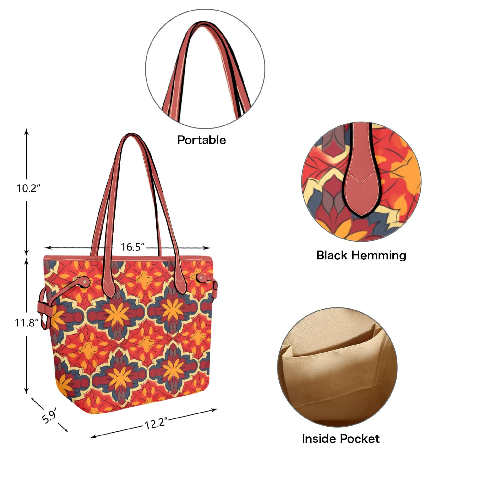 Spanish Sun Leather Bag| Perfect Autumn Gift for Her | Elegant & Durable Fashion Tote