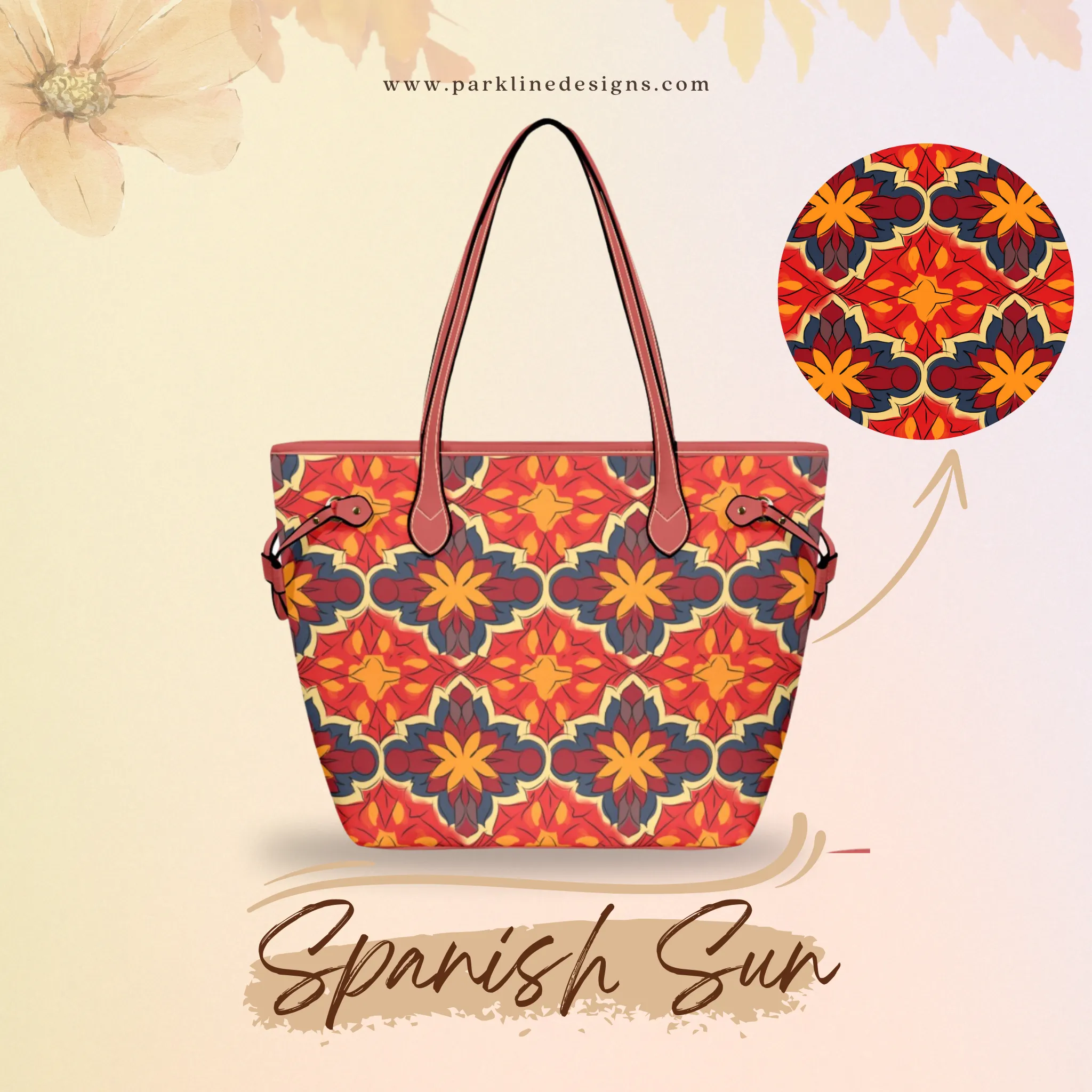 Spanish Sun Leather Bag| Perfect Autumn Gift for Her | Elegant & Durable Fashion Tote