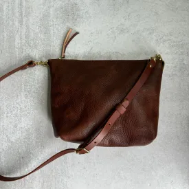 Summer Seconds Sale - Crossbody Bag with Monogram - Brown Pebble