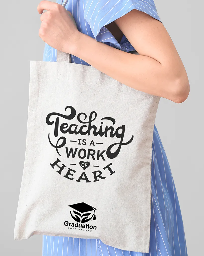 Teaching is a Work of Heart Customizable Tote Bag - Teacher's Tote Bags