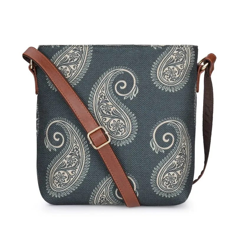 THE CLOWNFISH Aahna Polyester Crossbody Sling Bag For Women Casual Party Bag Purse With Adjustable Shoulder Strap, Grey