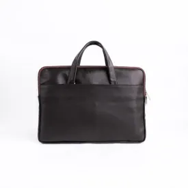 The Founder Ultra Slim Leather Laptop Bag-Dark Brown