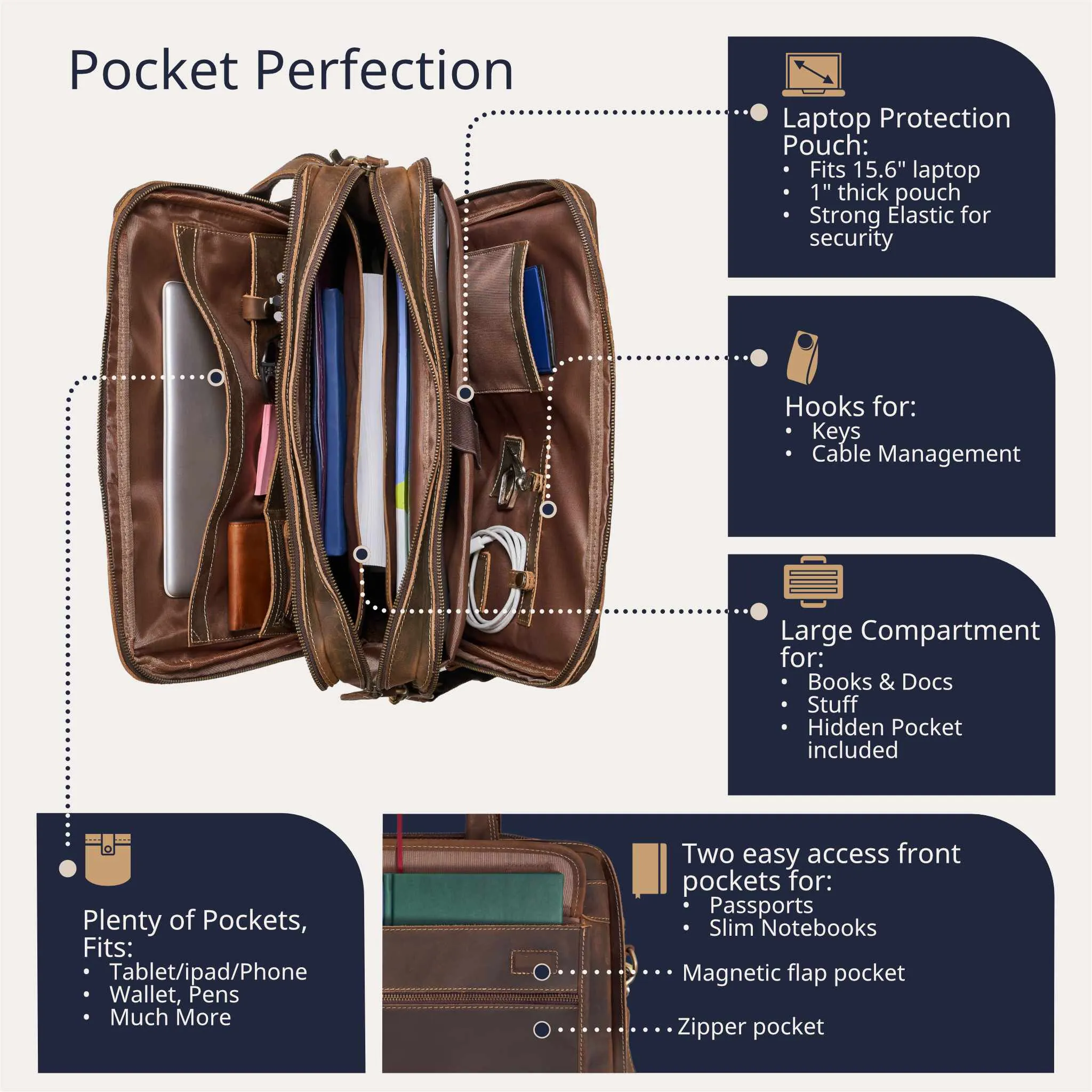 The Maverick Leather Briefcase