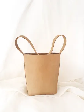 TOTE LEATHER BAG~ SUEDE CAMEL