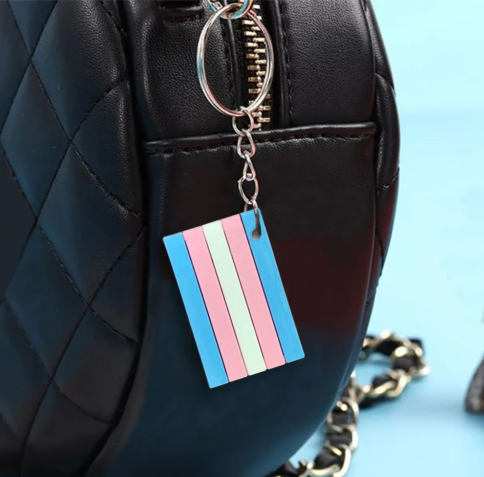 Transgender Pride Flag Keychains