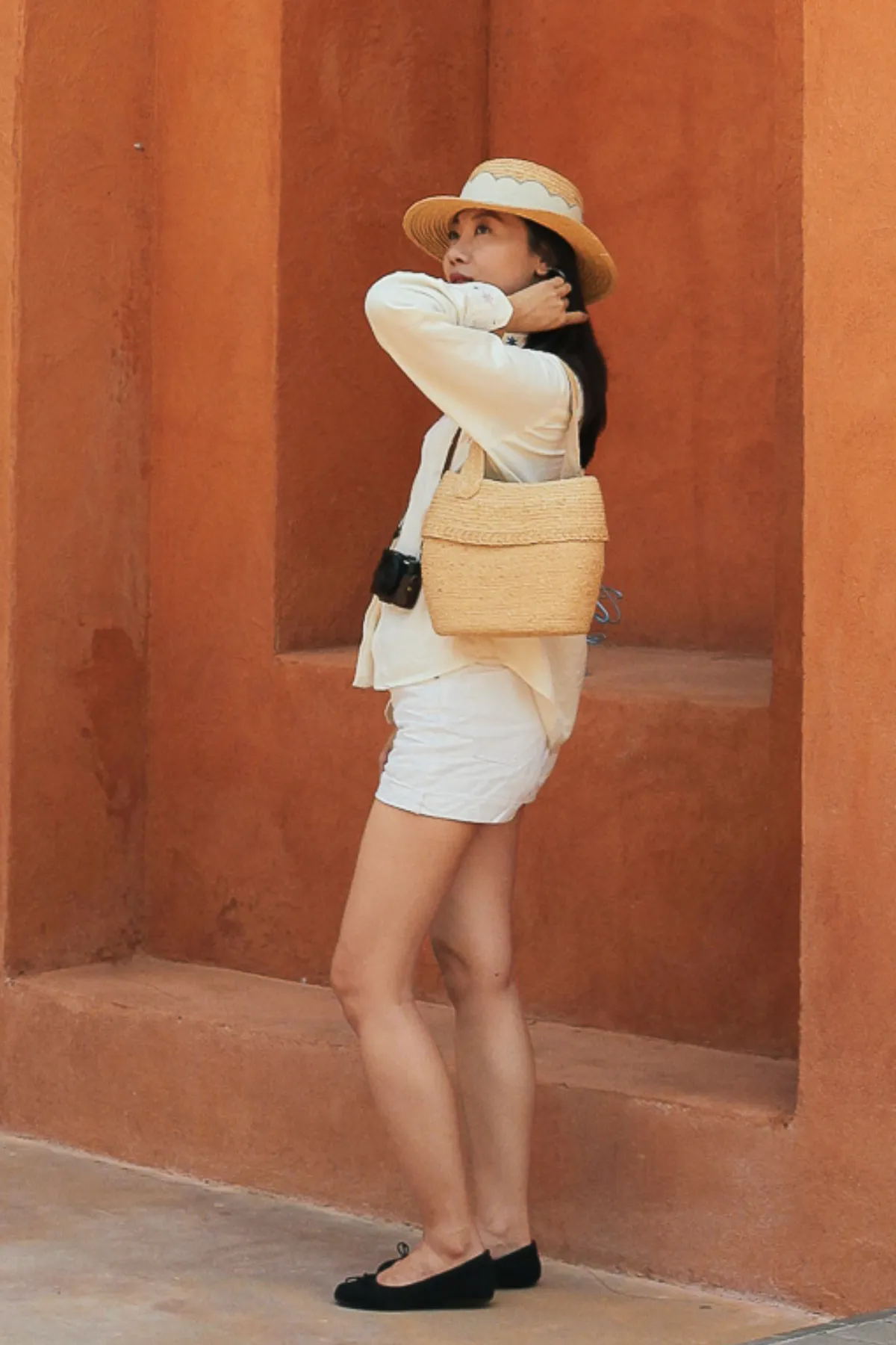 Verso raffia bucket bag