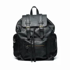 Vintage Black Leather Backpack