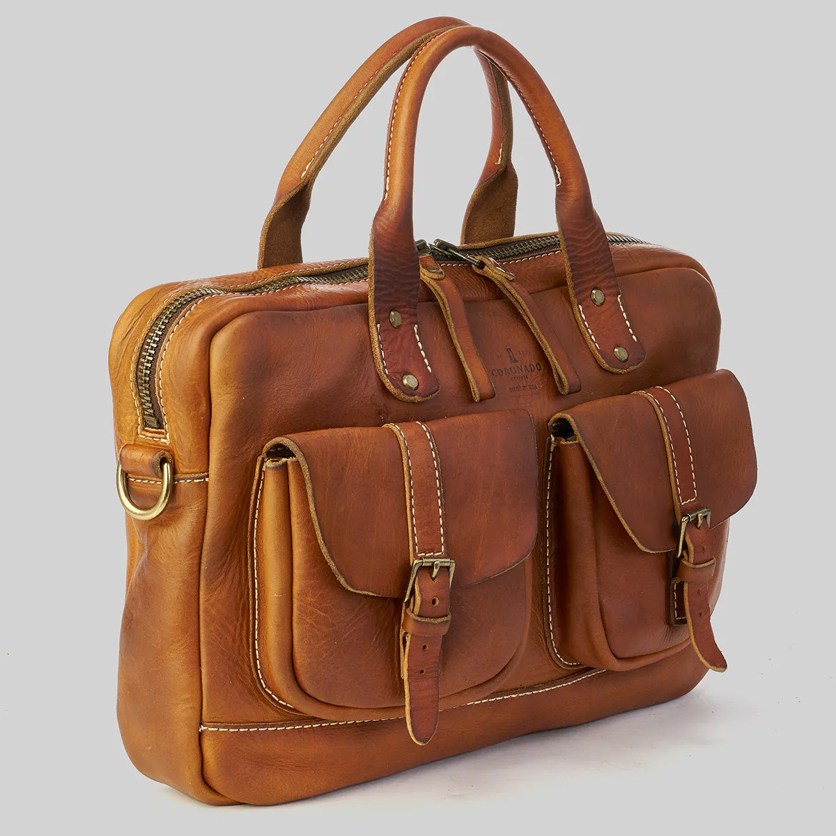 Vintage Stone-Washed Briefcase #100