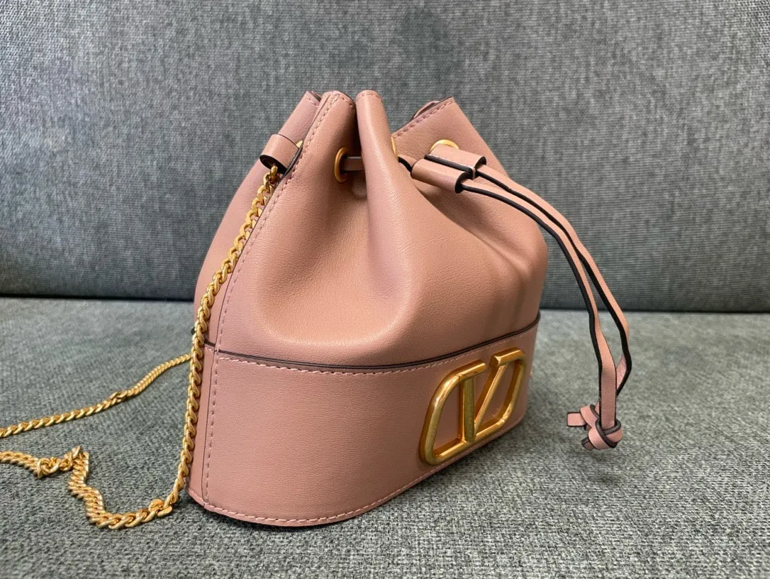 VLTN090 Mini Bucket Bag / W7.8xH6.6xD3.3 in / HIGHEST QUALITY VERSION