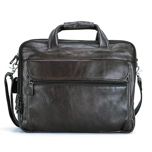 West Louis™ Genuine Leather 15.6" Laptop Business Briefcase