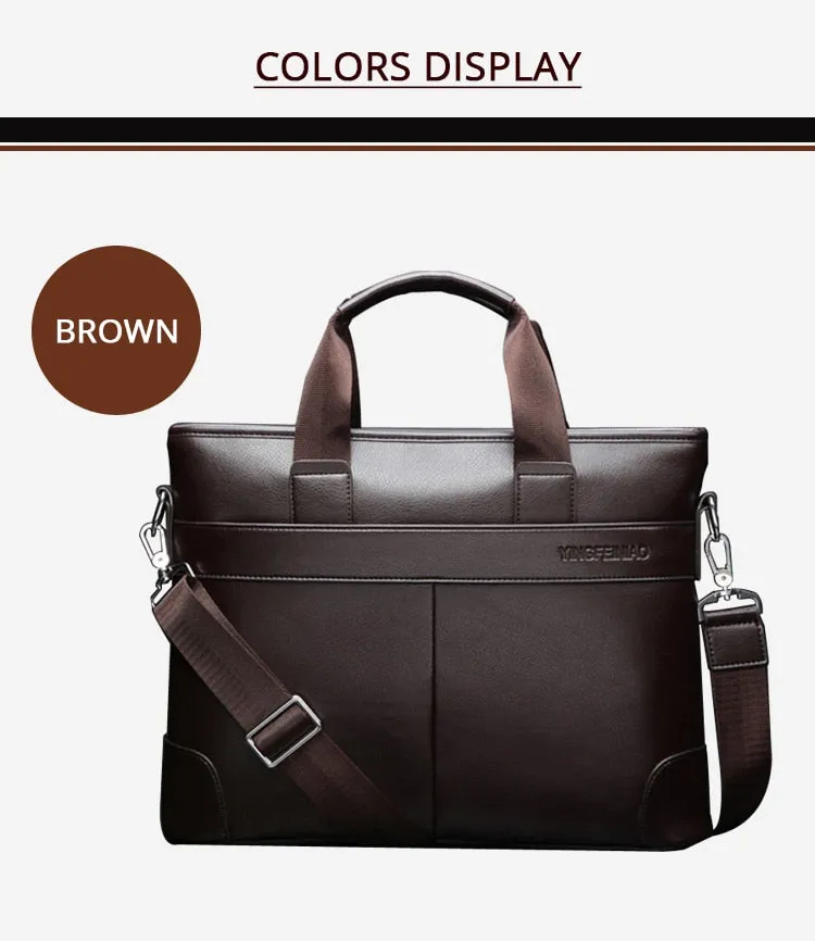 West Louis™ Men's Designer Leather Business Briefcase