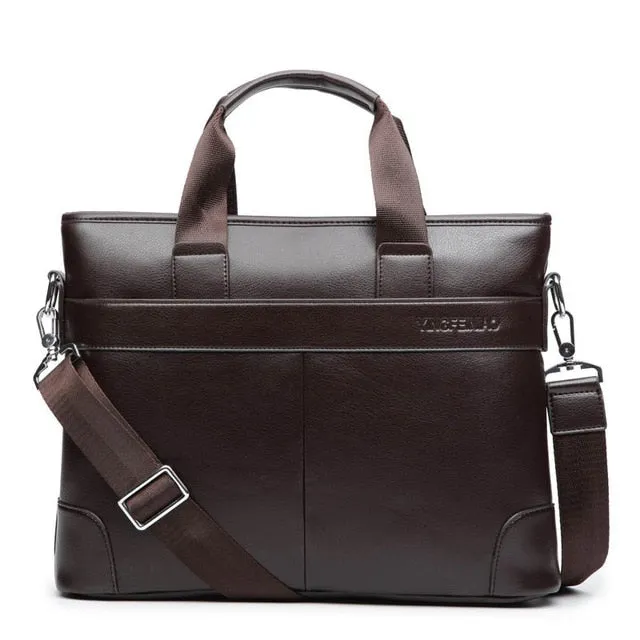 West Louis™ Men's Designer Leather Business Briefcase