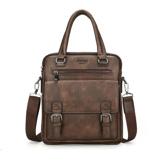 West Louis™ Men's Luxury Leather Business Briefcase