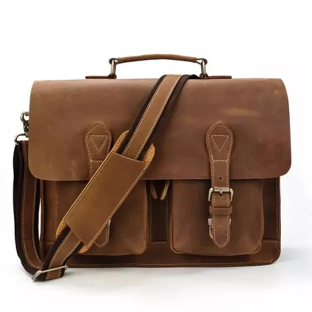 West Louis™ Retro Leather Briefcase