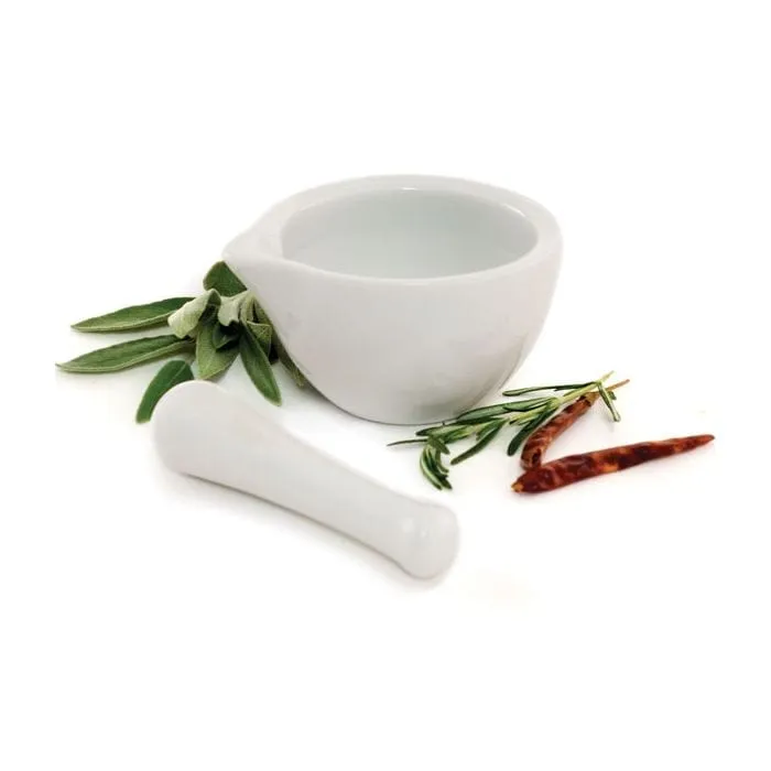 White Porcelain Mortar and Pestle by Norpro