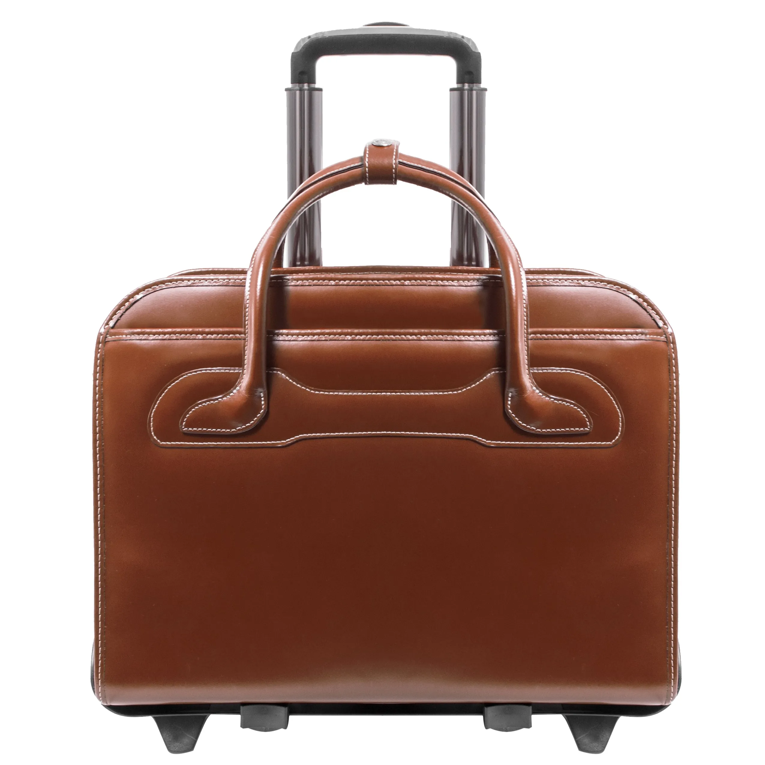 WILLOWBROOK | 17” Leather Detachable-Wheeled Laptop Case