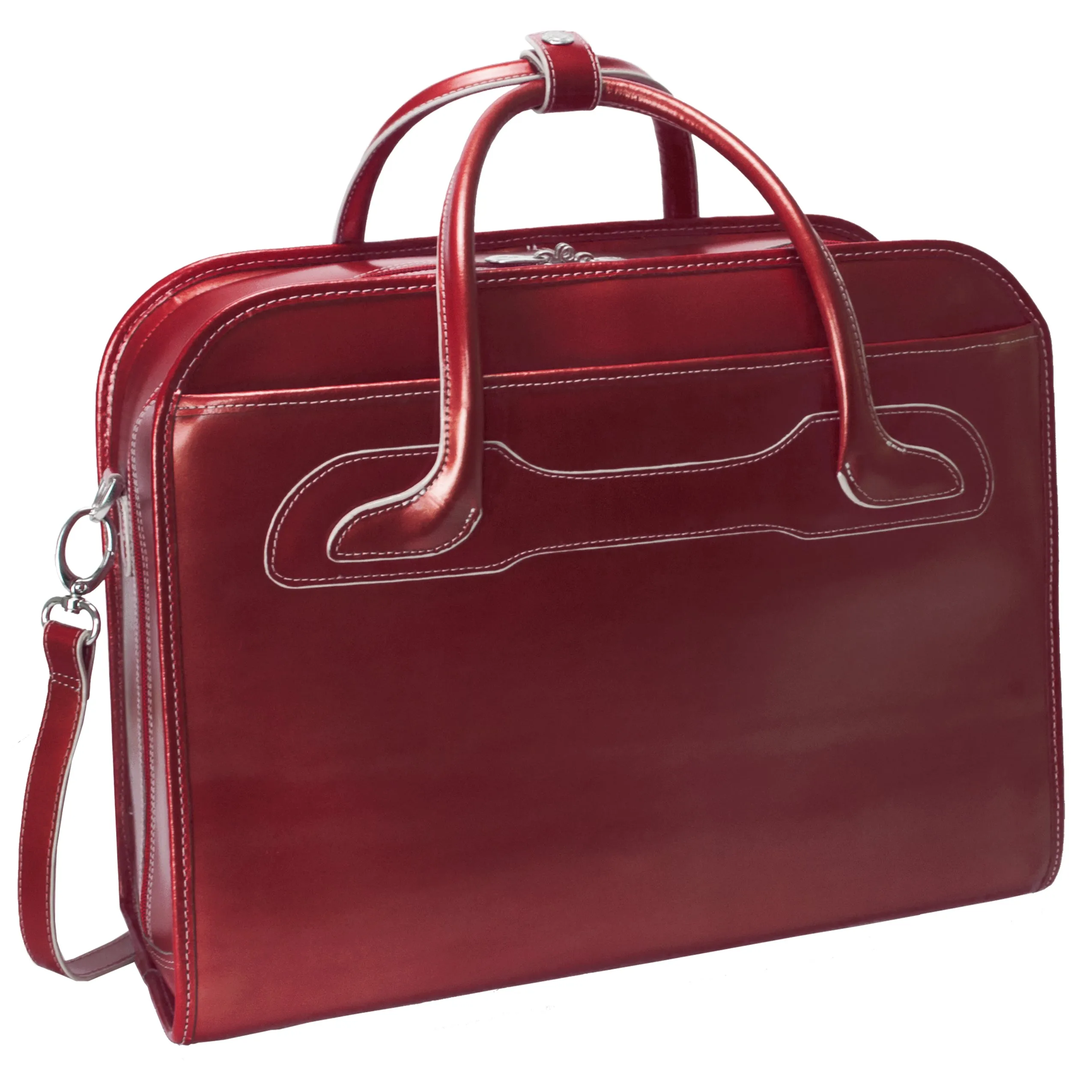 WILLOWBROOK | 17” Leather Detachable-Wheeled Laptop Case