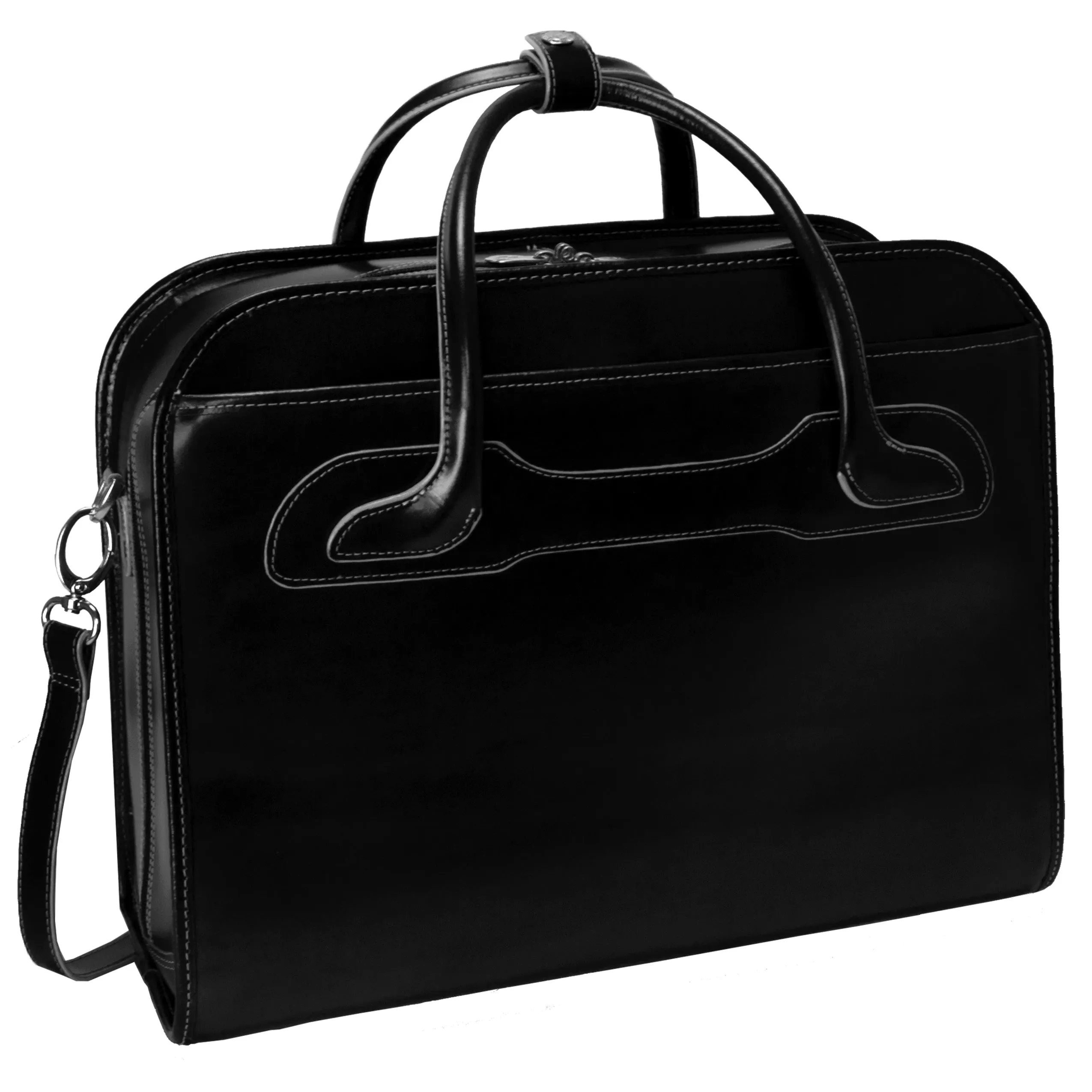 WILLOWBROOK | 17” Leather Detachable-Wheeled Laptop Case