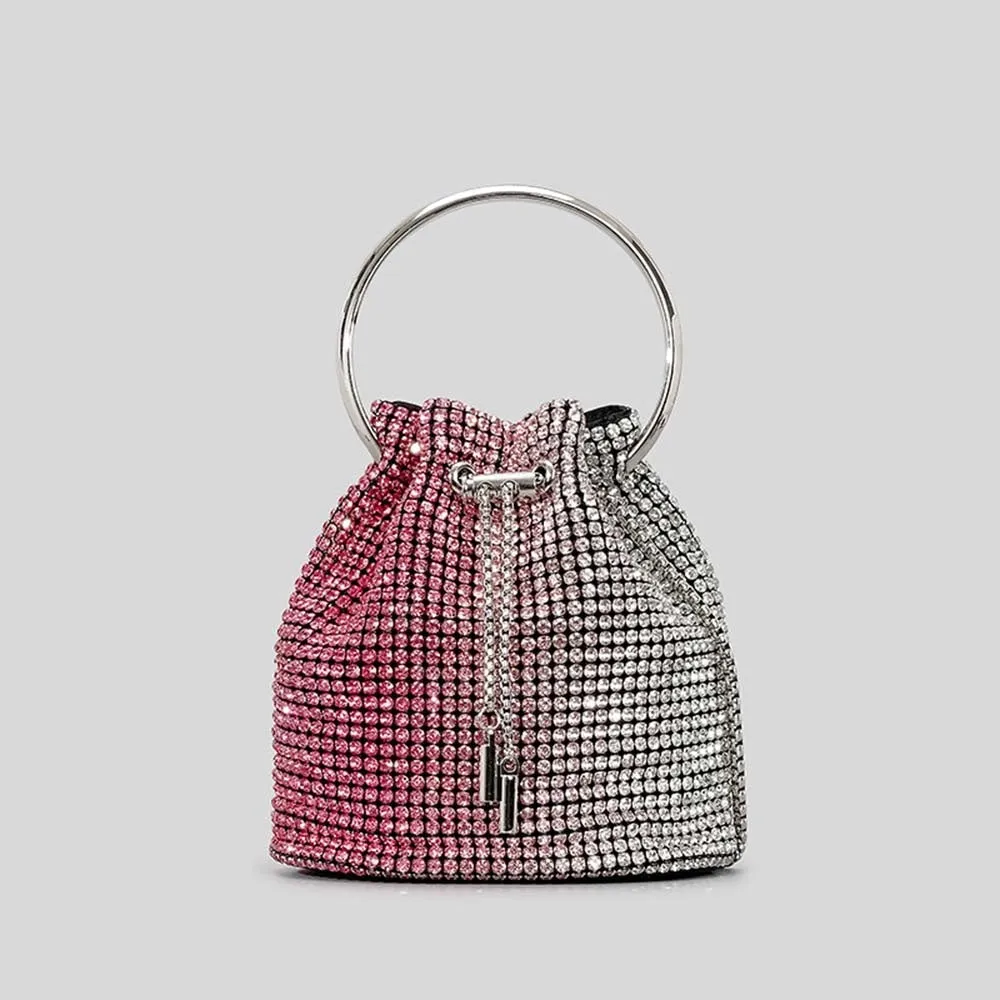 Winnal Crystal Bucket String Shoulder Bag