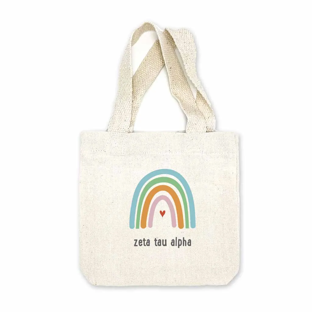 Zeta Tau Alpha Sorority Rainbow Mini Tote Gift Bag